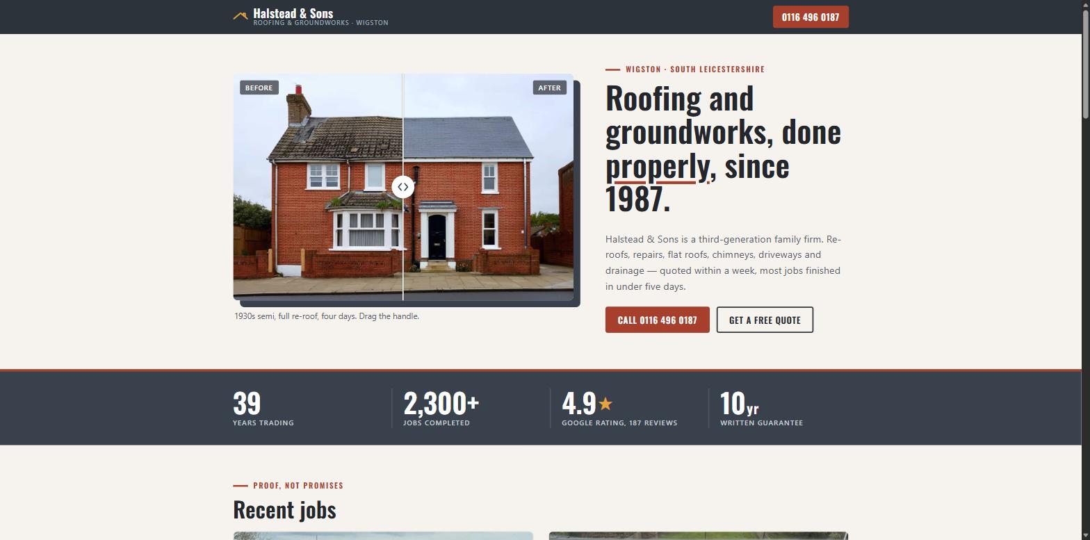 Preview of the website build